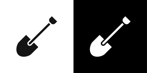 Short spade icon logo set vector