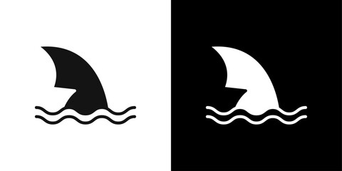 shark fin icon logo set vector