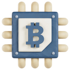 bitcoin symbol on CPU chip