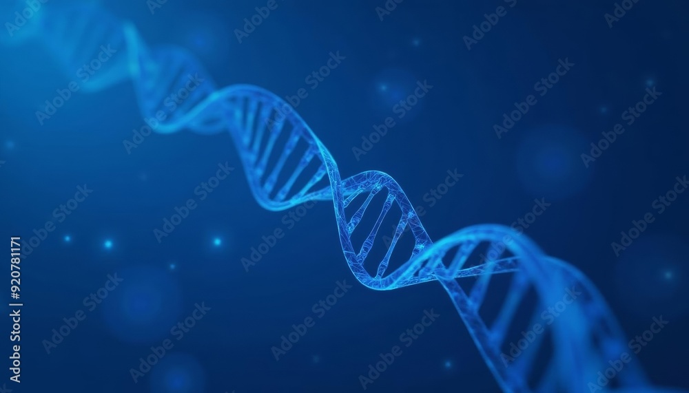 Wall mural exploring the blueprint of life dna sequence in a digital galaxy
