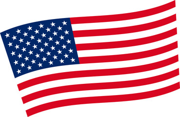 Obraz premium The national flag of the United States of America vector illustration. Transparent background