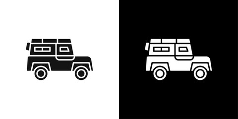 Travelling jeep icon logo set vector © Kajal