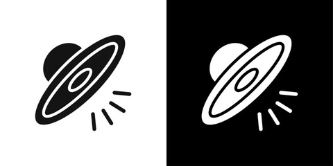 ufo flying icon logo set vector