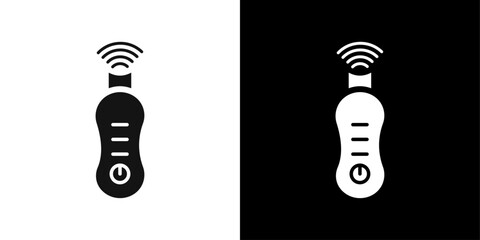 Ultrasonic face skin scrubber icon logo set vector