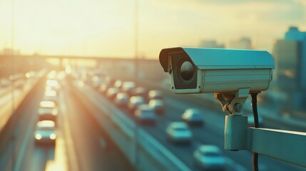 CCTV camera on a highway overpass