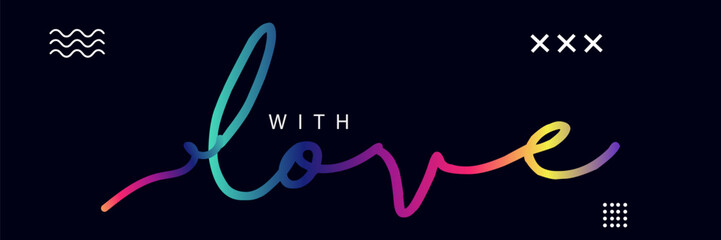 with love hand lettering inscription, Made with love lettering with heart symbol. Hand drawn black line calligraphy