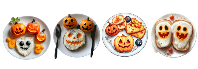 Creative Halloween Food Platters - Spooky and Festive Culinary Delights for Themed Parties ,isolated on transparent background, PNGs 