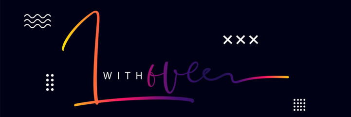 with love hand lettering inscription, Made with love lettering with heart symbol. Hand drawn black line calligraphy