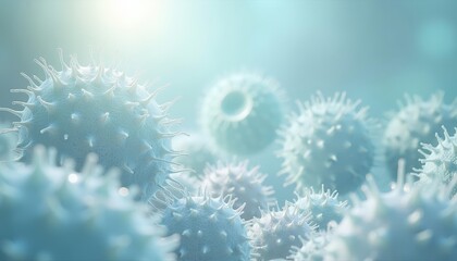  Vibrant and detailed 3D rendering of a virus particle