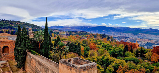 Beautiful winter view to Granada panorama, December 5 , 2022.