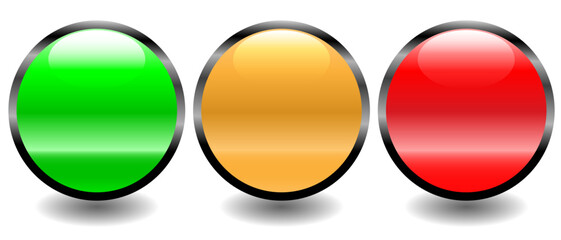 Traffic light style colour feedback or review system buttons