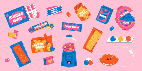 Colorful Bubble gum set