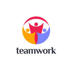 Vector logo design template. Teamwork abstract icon.