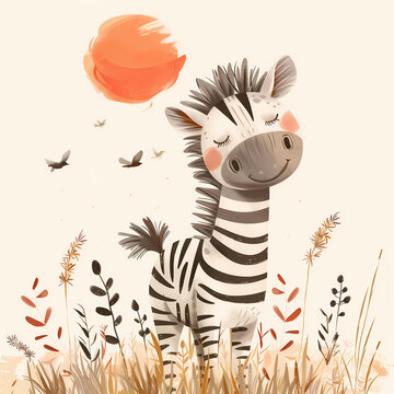 funny cartoon zebra 