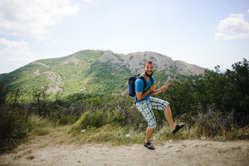 Obraz premium hiker in the mountains