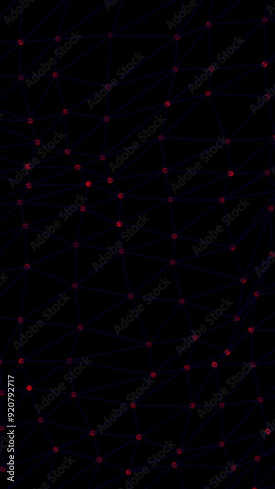 Fototapete plexus of abstract lines, triangles and dots. loop animations. abstract background of technology net