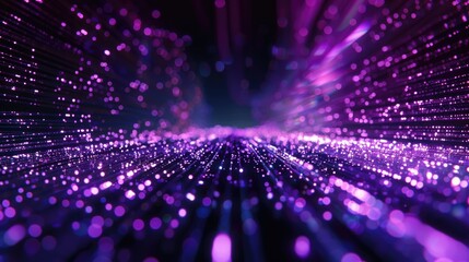 Obraz premium Colorful digital path in neon purple lights.