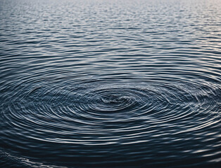 A large circle of water is rippling in the ocean
