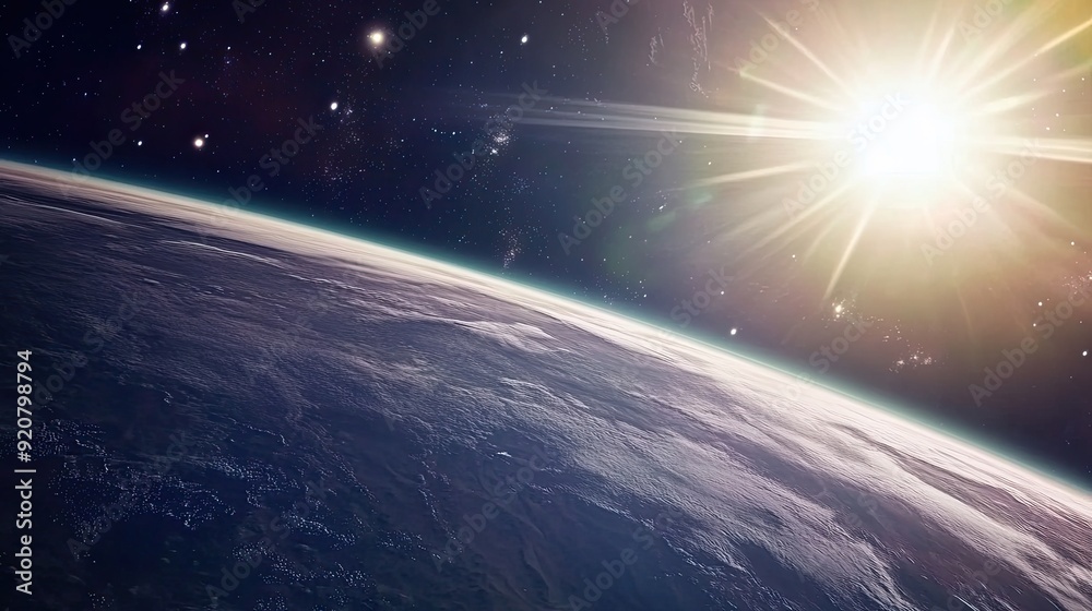 Poster experience the most relaxing space ambient music while gazing at earth from above during a serene co
