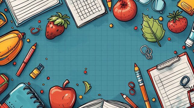 Welcome Back to School Supplies Background