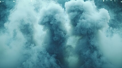 Naklejka premium Bright stadium arena lights and smoke