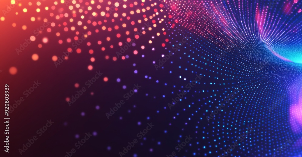 Poster connected dots and lines for data metaverse and blockchain. background in abstract technology.