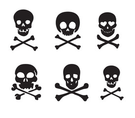 set of skull logo icon design vector illustration, skull icon,
