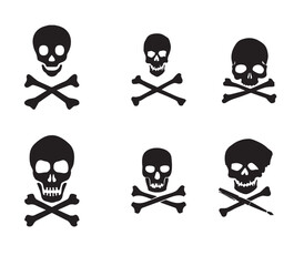 set of skull logo icon design vector illustration, skull icon,
