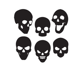 set of skull logo icon design vector illustration, skull icon,
