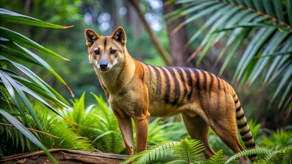 Tasmanian Tiger in the wild bushlands