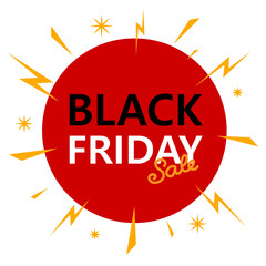 red sale sign black friday with star