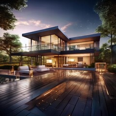 Modern smart house interior