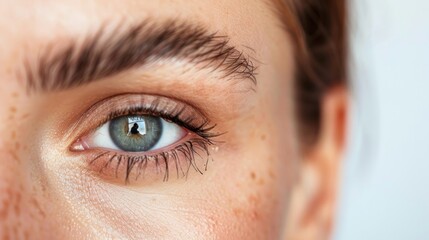 Fototapeta premium Close-up shot of beautiful woman's eyes on white background