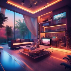 Modern smart house interior