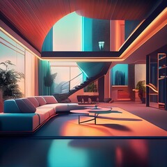 Modern smart house interior