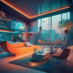 Modern smart house interior