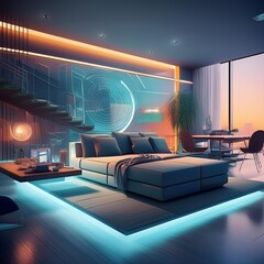 Modern smart house interior