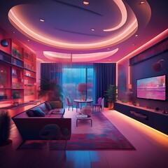 Modern smart house interior