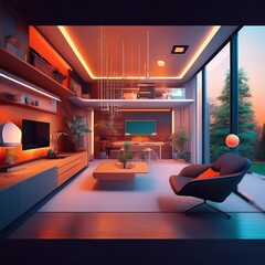 Modern smart house interior