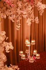 Beautiful Oil lamp with floral background