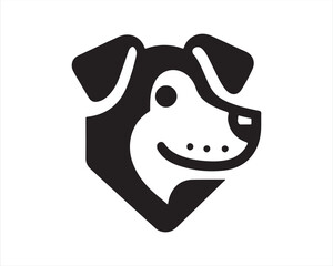 
Dog head icon. Silhouette simple. Flat style. Cartoon dog face. Logo design template. Vector illustration Animal Logotype concept. 