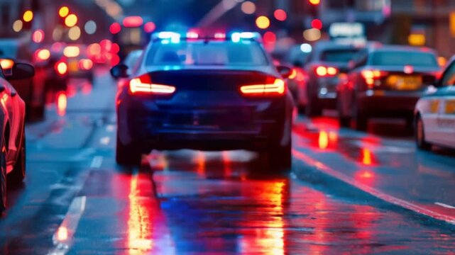 A police chase in a busy city