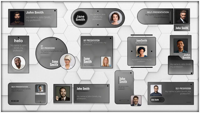 The lower third using dark shapes and glass effect in a stylish animation