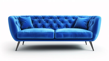 modern blue sofa isolated on white background