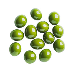 PNG Green decorative eggs on white background