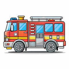 Fire truck isolated. stock illustration