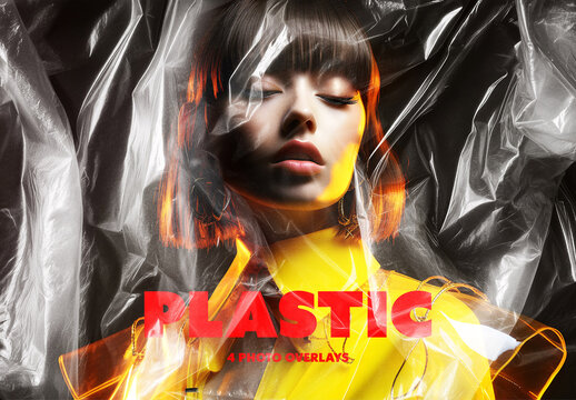 Plastic Wrapping Overlay Photo Effect Mockup