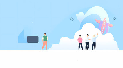 Obraz premium starting a new business project startup innovation vector image,Leave space for entering text.