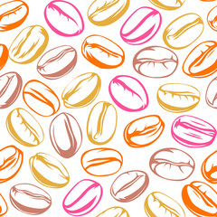 Coffee beans pattern background. coffee beans background. Coffee beans wallpaper. Coffee Beans Illustration for packaging.