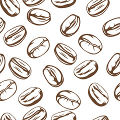 Coffee beans pattern background. coffee beans background. Coffee beans wallpaper. Coffee Beans Illustration for packaging.